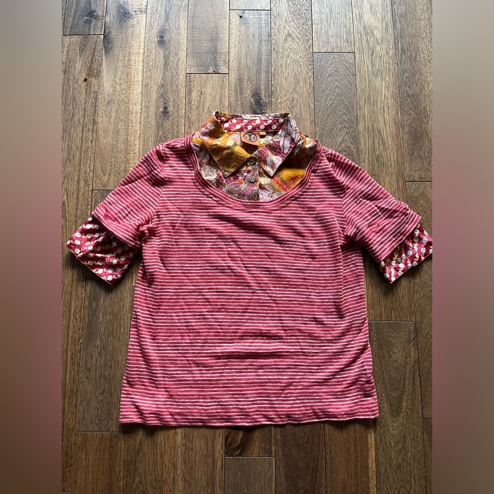 Tory Burch Removable Collar / Cuff Top Shirt, Small